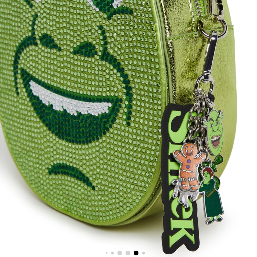 Green Rhinestone Shrek Face Crossbody Bag NEW BBOX4 - Picture 8 of 11